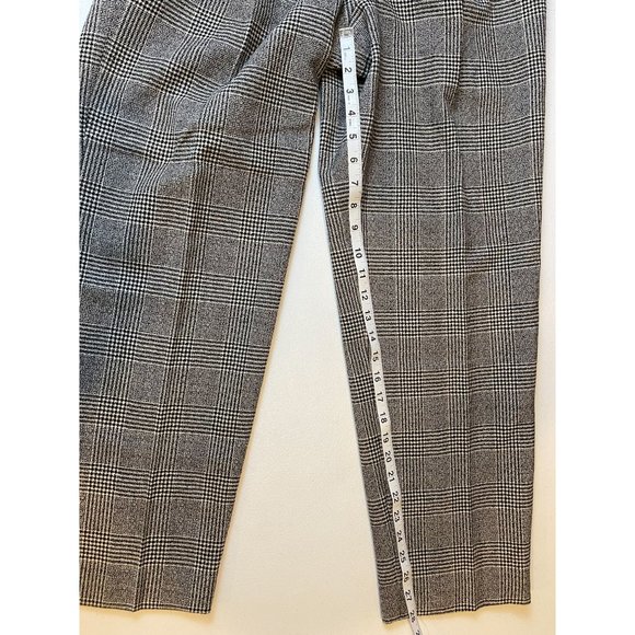 Bridgewater Women Dress Pants Plaid High Rise Pleated Straight Leg Gray Size 12P - Picture 7 of 10